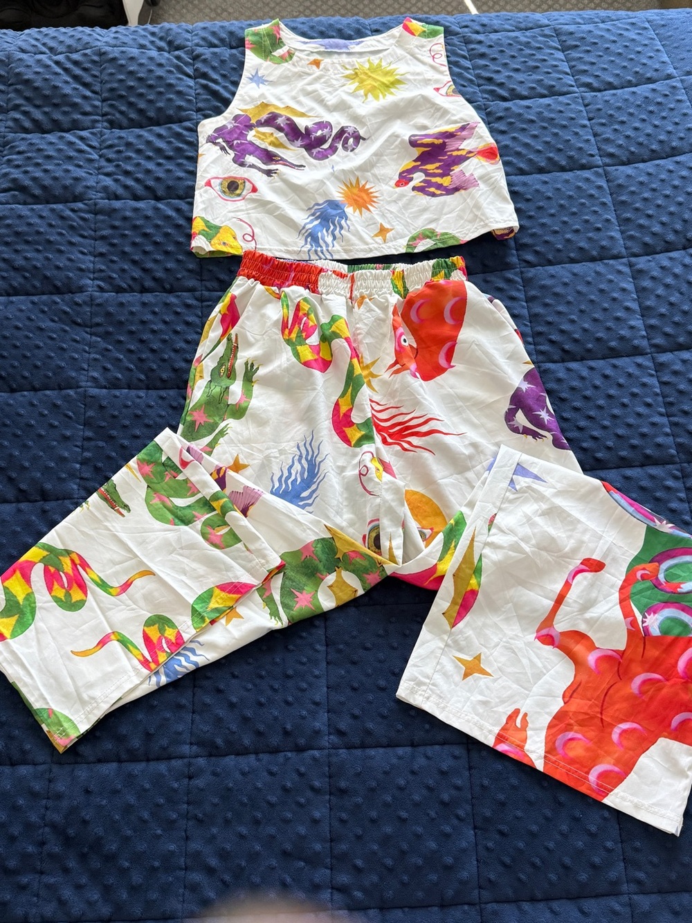 Colorful Abstract Print Two-Piece Set | Size S - Picture 2 of 9
